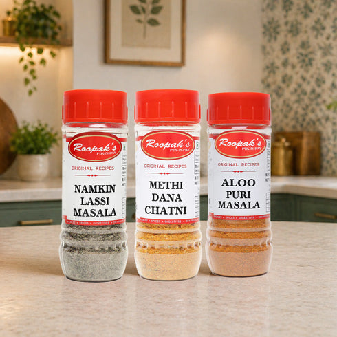 Chatkara Special Combo (Namkeen Lassi Masala + Methi Dana Chatni + Aloo Puri Masala)