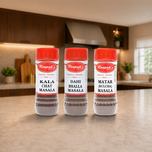 Chatpata chaat combo(Kala Chat Masala + Dahi Bhalla Masala + Matar (Kulcha) Masala)